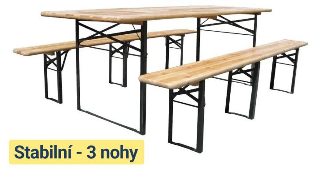 Pivní set 220 x 50 x 25 cm | 3 nohy na lavici Obrázek produktu 