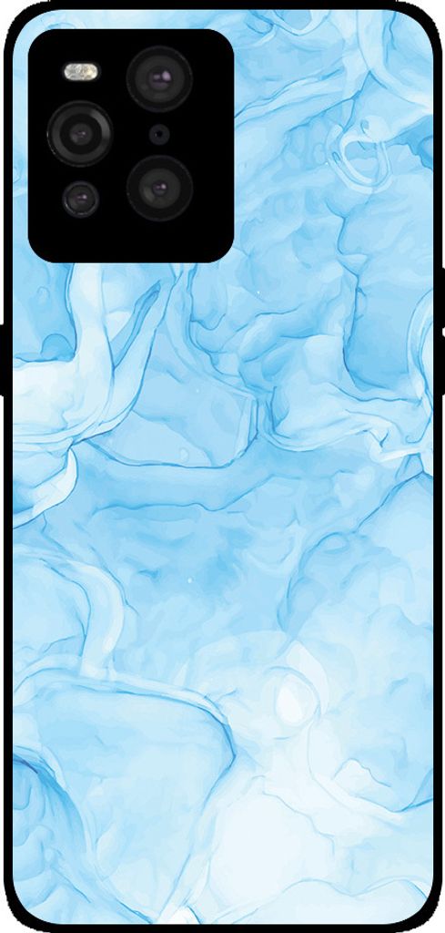 Smartphonica Handyhülle passend für Oppo Find X3 Pro mit marmordruck - TPU-Rückseite Fall Marmor-Design - Hellblau