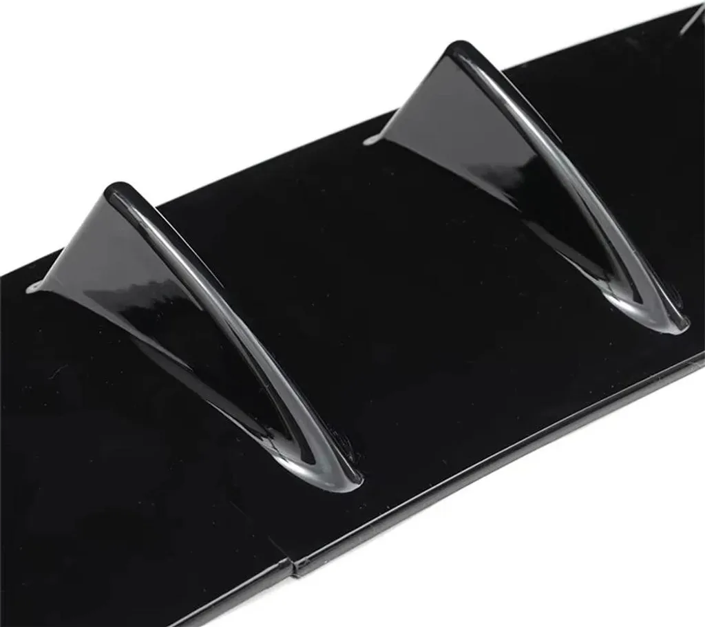 Diffuseur de Pare-Chocs Arrière 7 Ailerons Noir Brillant Universel