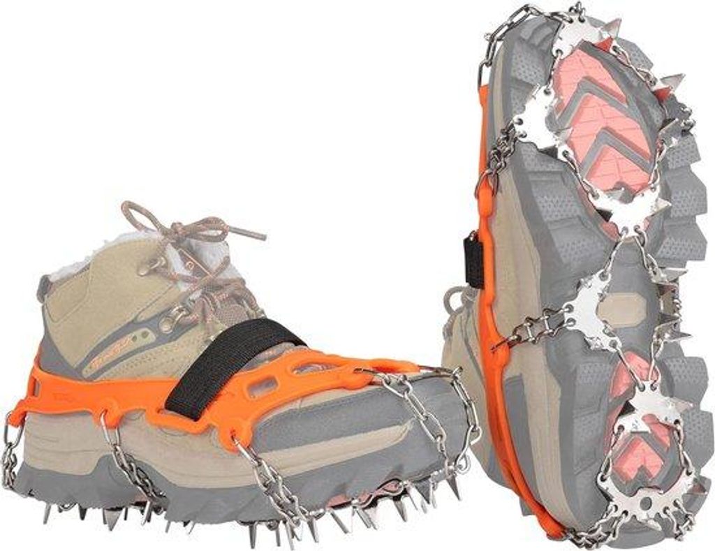 Famanu Steigeisen mit 32 rostfreien Spikes - Antirutsch für Schuhe und Stiefel