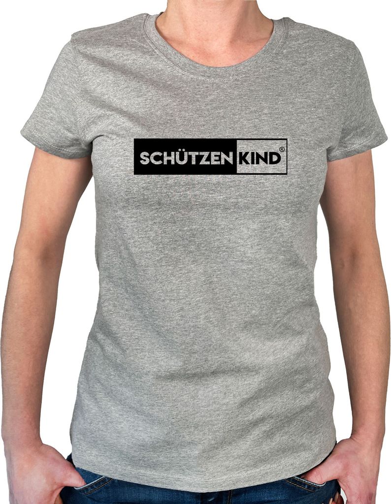 Huuraa Damen T-Shirt Schützenkind Modern XXL Sport Grey Bio Baumwolle Fairtrade Damenshirt Geschenkidee