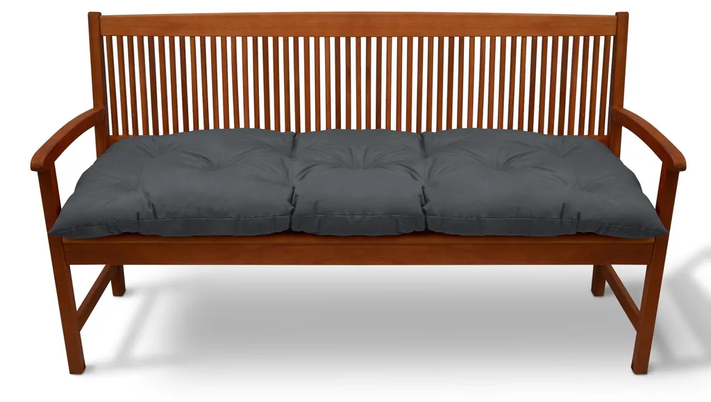Coussin banc gris graphite 150x50 - Confort 10cm anti-affaissement