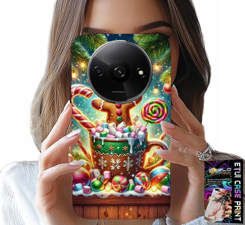 Custodia per Xiaomi Redmi A3 - Modelli natalizi di pan di zenzero + vetro