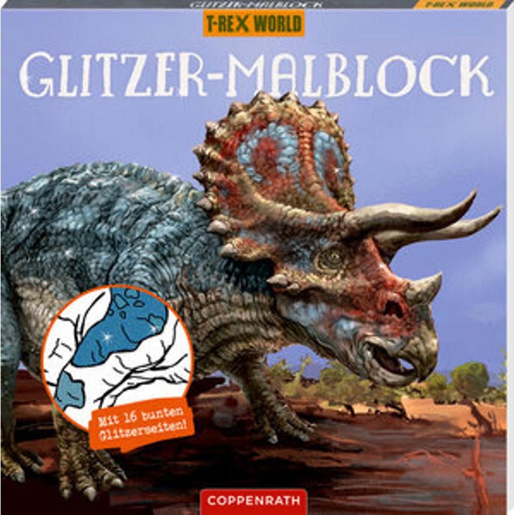 T-Rexworld Glitzer-Malblock - Mit 16 bunten Glitzerseiten (T-Rex World)