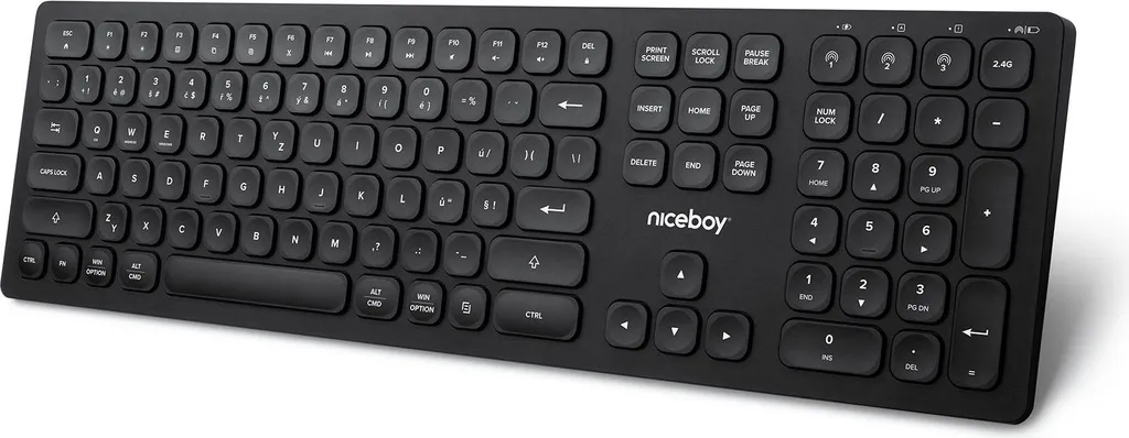 Clavier sans Fil Niceboy OFFICE K30 Noir avec Pavé Numérique Discret