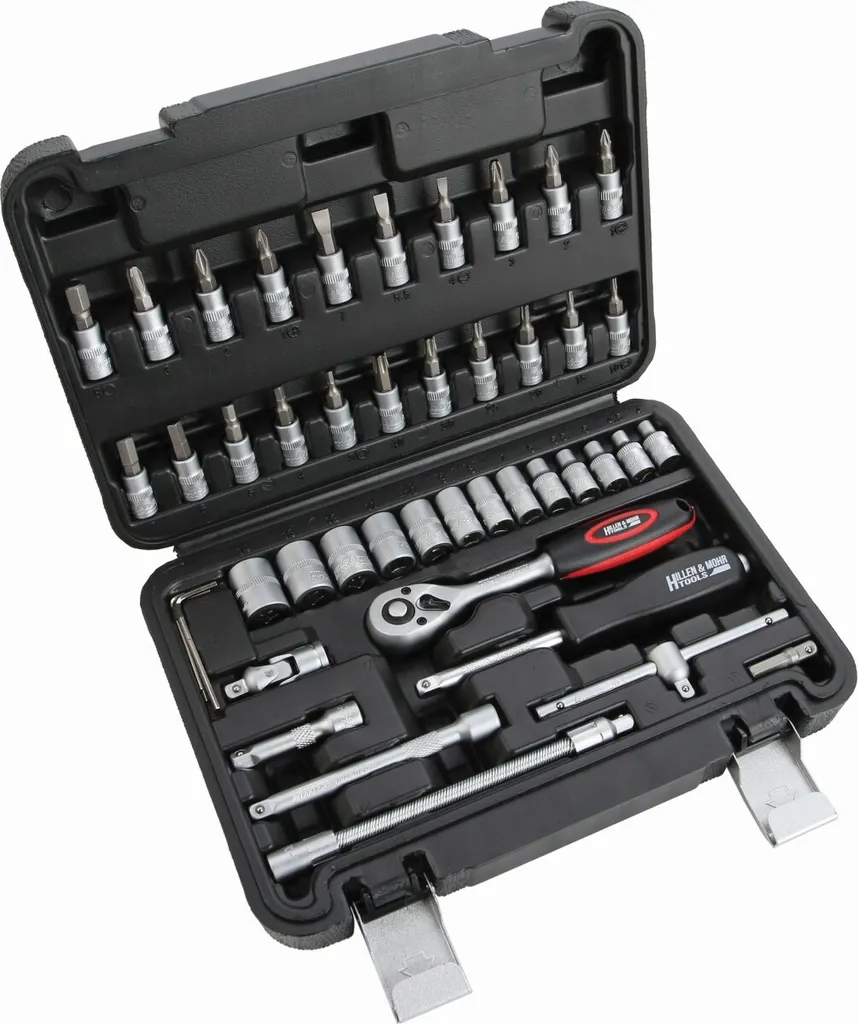 Mallette de douilles 1/4" en acier Chrome-Vanadium 46 pièces de qualité