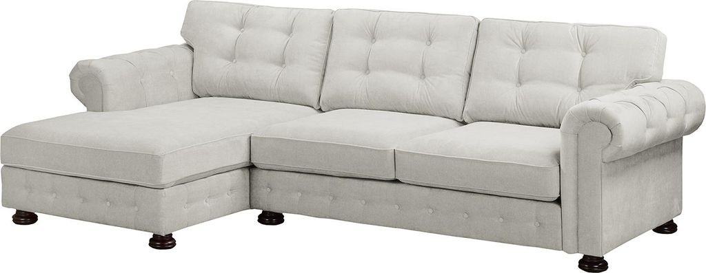 home24 Ecksofa mit Longchair - Microfaser