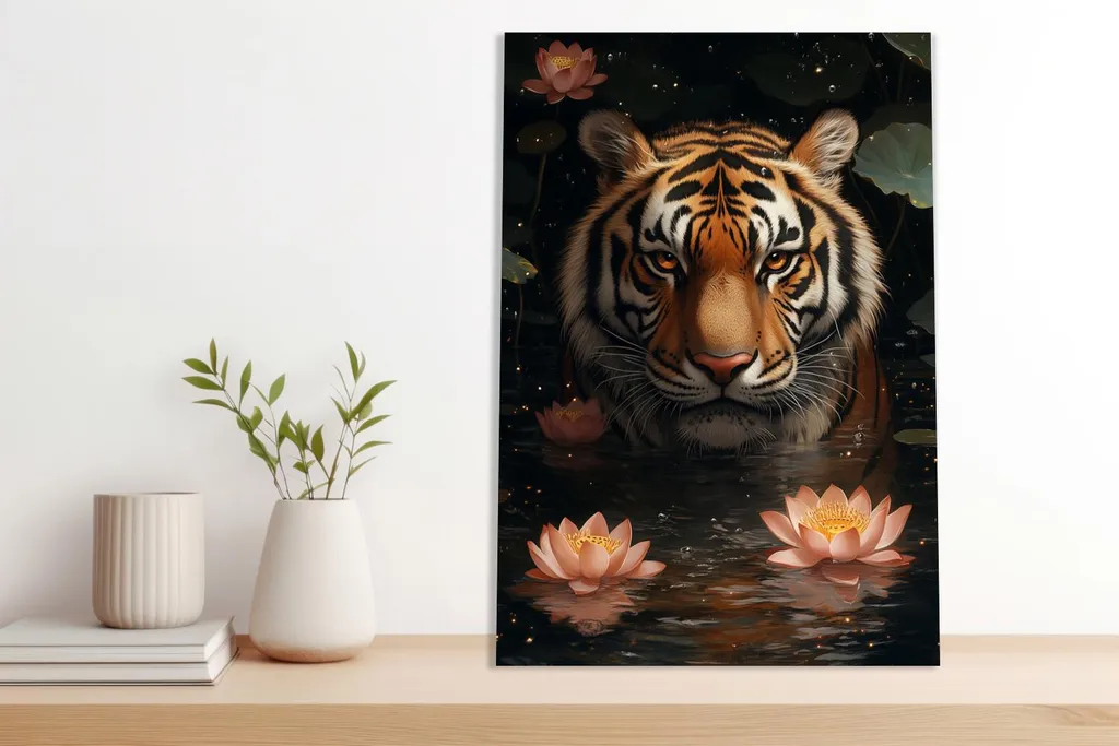 Offerta Quadro Tigre Pop Art 70x100 - Poster Vintage Grande Formato - 4