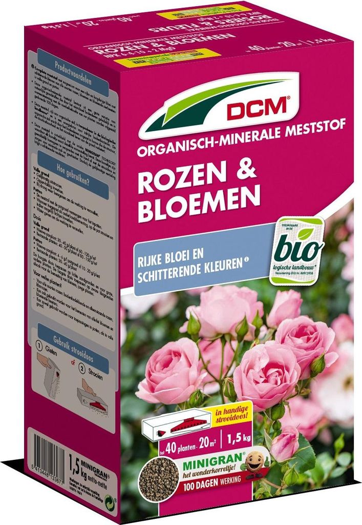 DCM Organischer Dünger für Rosen, Blumen, Zwiebel- und Beetpflanzen 1,5 kg