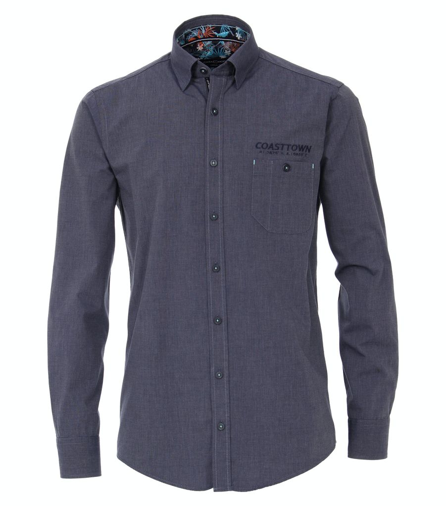 CASAMODA - Herren Hemd Langarm (403351600), Größe: M, Farbe: Blau