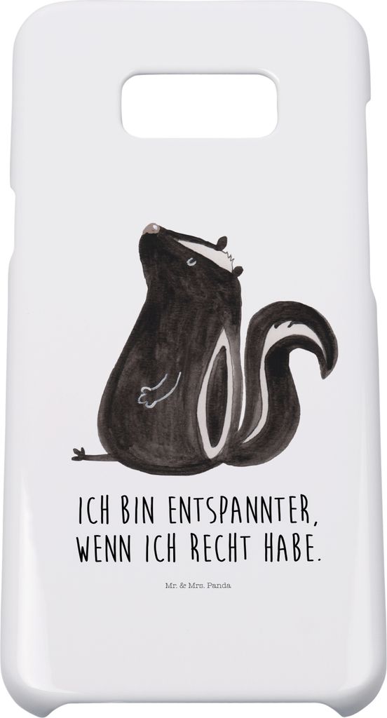 Mr. & Mrs. Panda Samsung Galaxy S8 plus Handyhülle Stinktier Sitzen - Weiß - Geschenk, Handy, Case, Raubtier, Recht, Büro, Spruch, Hülle, Skunk...