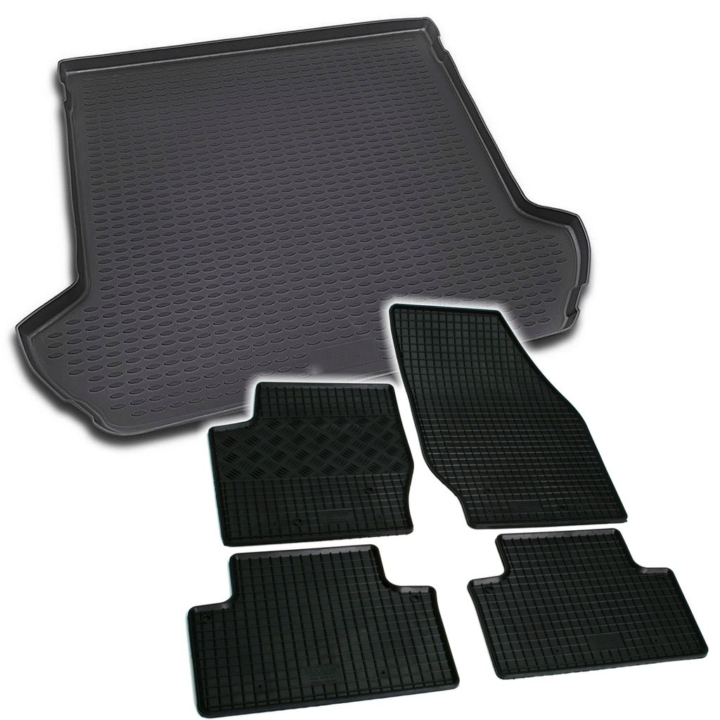 Gummi Kofferraumwanne + Fußmatten Set für Volvo XC90, Bj. 2002-2015
