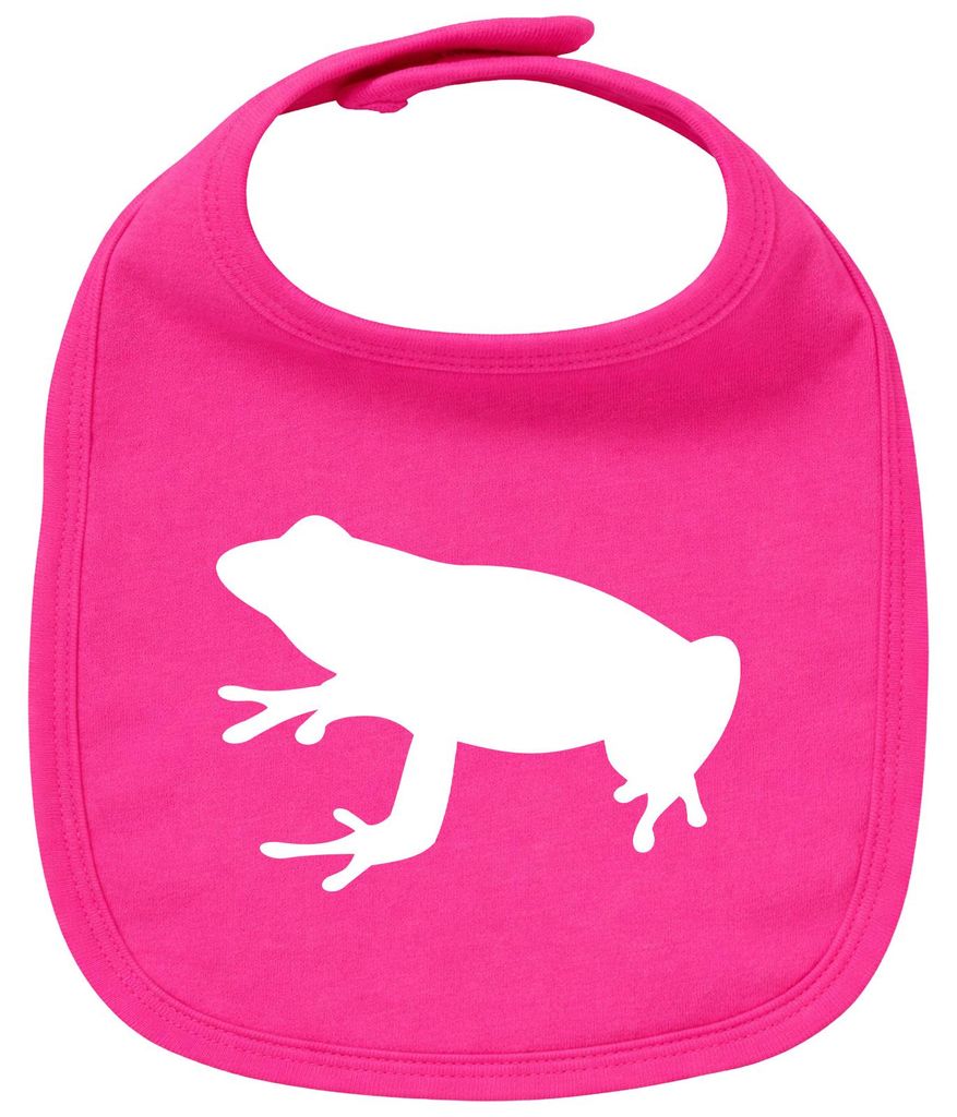 Huuraa Baby Lätzchen Frosch Kröte Silhouette Cherry Pink Klettverschluss Baumwolle Latz Geschenkidee