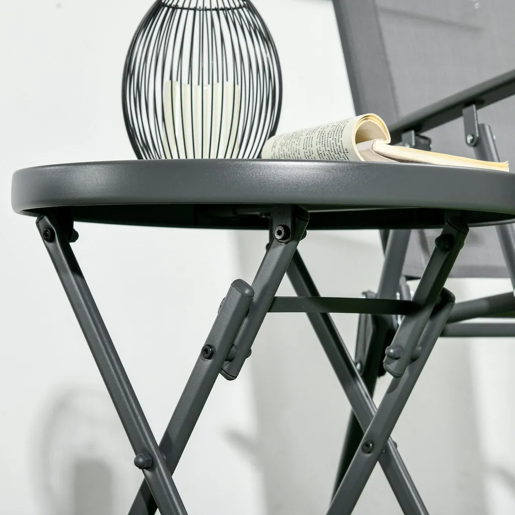 Table d'appoint pliable d'extérieur pour jardin, structure métal robuste - 8
