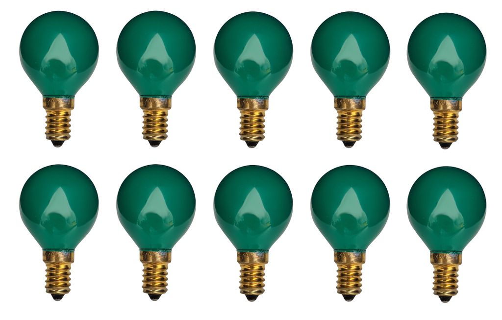 10x Glühbirne Glühlampe Kugel E14 25W 25 Watt Farbe Tannengrün matt