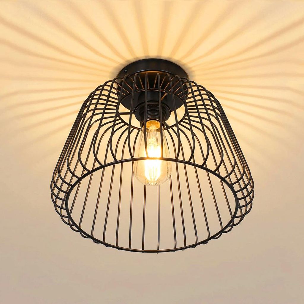 Ø30cm Deckenlampe Retro Deckenleuchte mit LED-Birne E27 Produktbild 