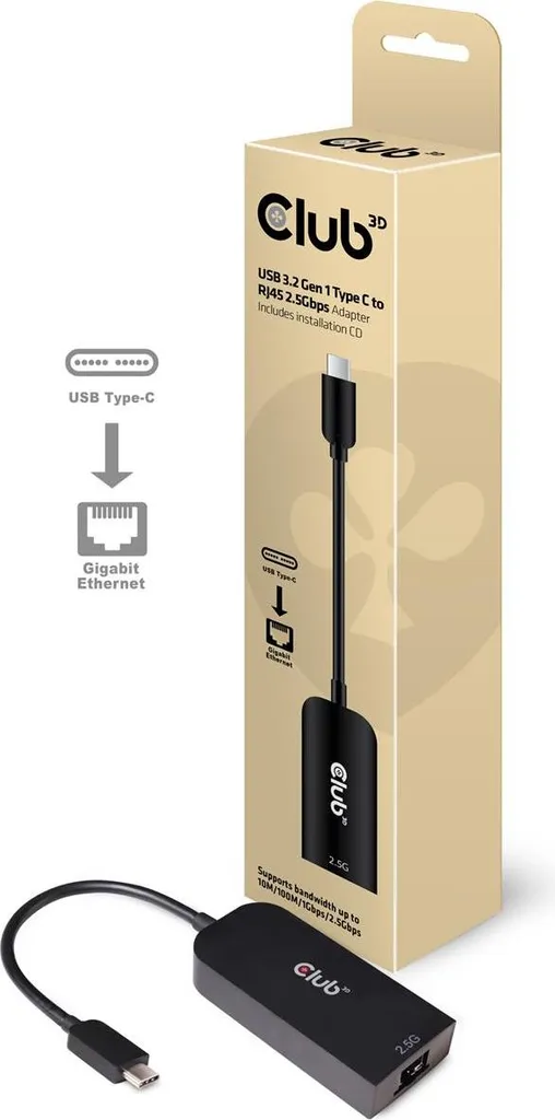 Adattatore Club3d CLUB3D da USB 3.2 Gen1 Tipo C a RJ45 2,5Gbps