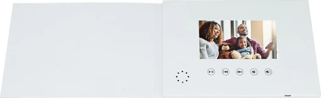 Carte de vœux vidéo 5 pouces avec écran IPS HD pour album de mariage chic