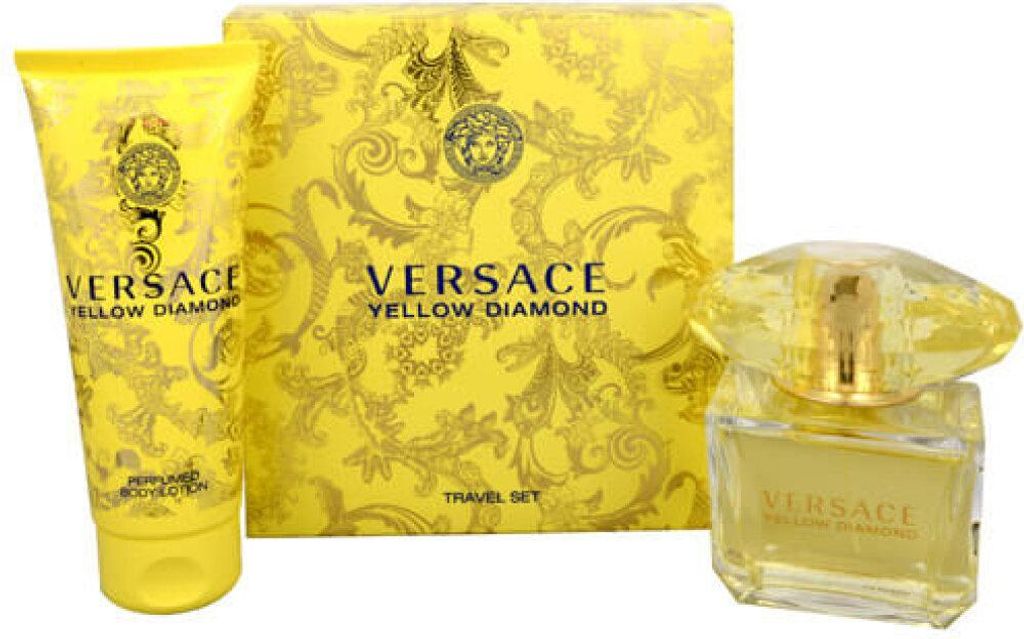 Versace Yellow Diamond Geschenkset 90ml EDT Spray + 100ml Körperlotion