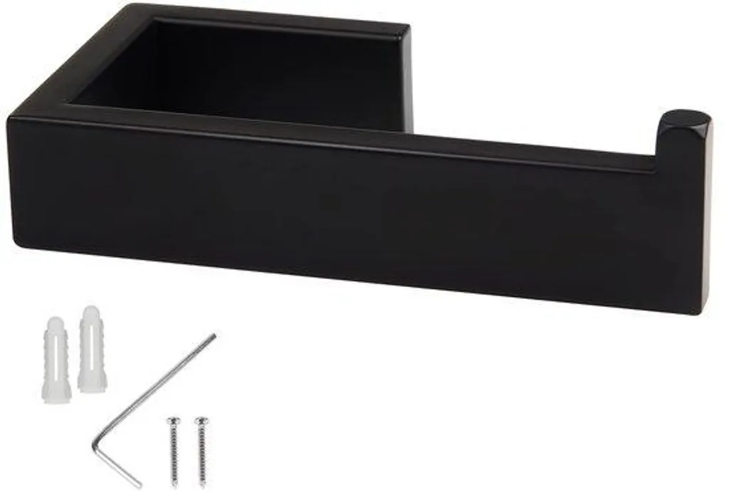 Porte-papier hygiénique 14,5 cm noir mat en acier inoxydable