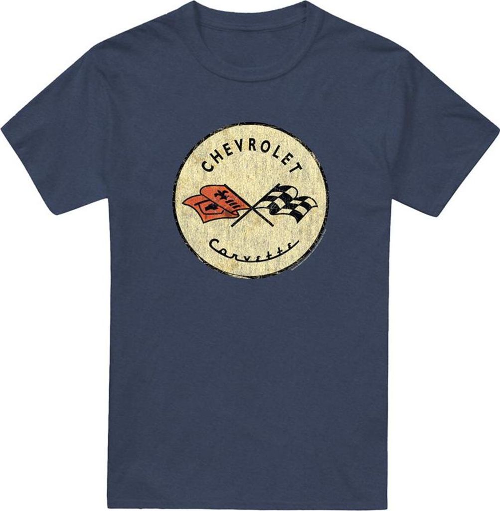 Chevrolet - "Old Vette" T-Shirt für Herren/Damen Uni, meliert TV23378 (L) (Marine)