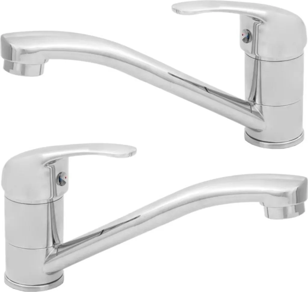 Mitigeur de lavabo Invena MITRIS en chrome brillant avec bec ergonomique
