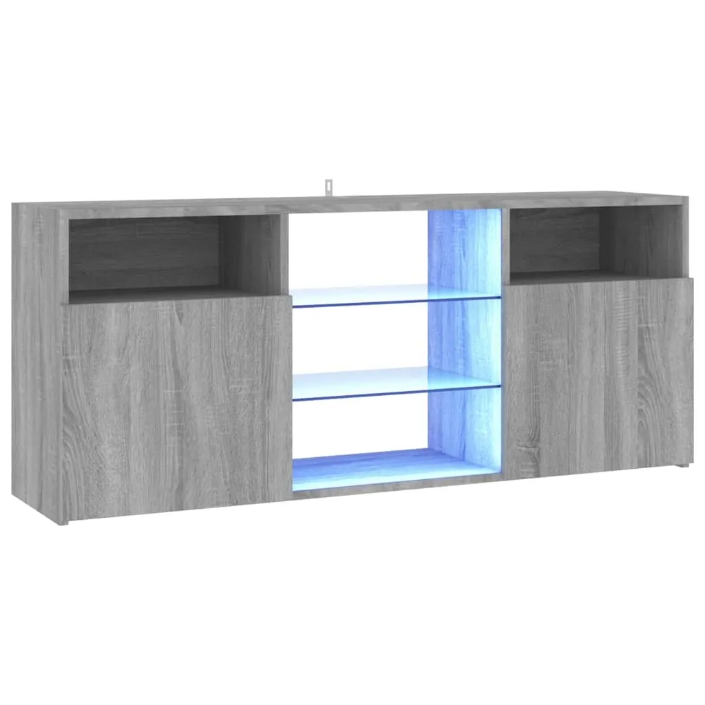 SYFAX Mobile TV Grigio Sonoma LED 120cm - Design Minimalista per Soggiorno