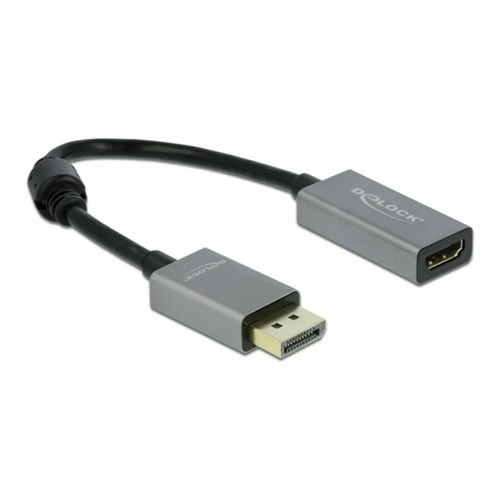 Adattatore Delock 66436 DP 1.4 a HDMI 4K 60Hz HDR Attivo per PC e Monitor