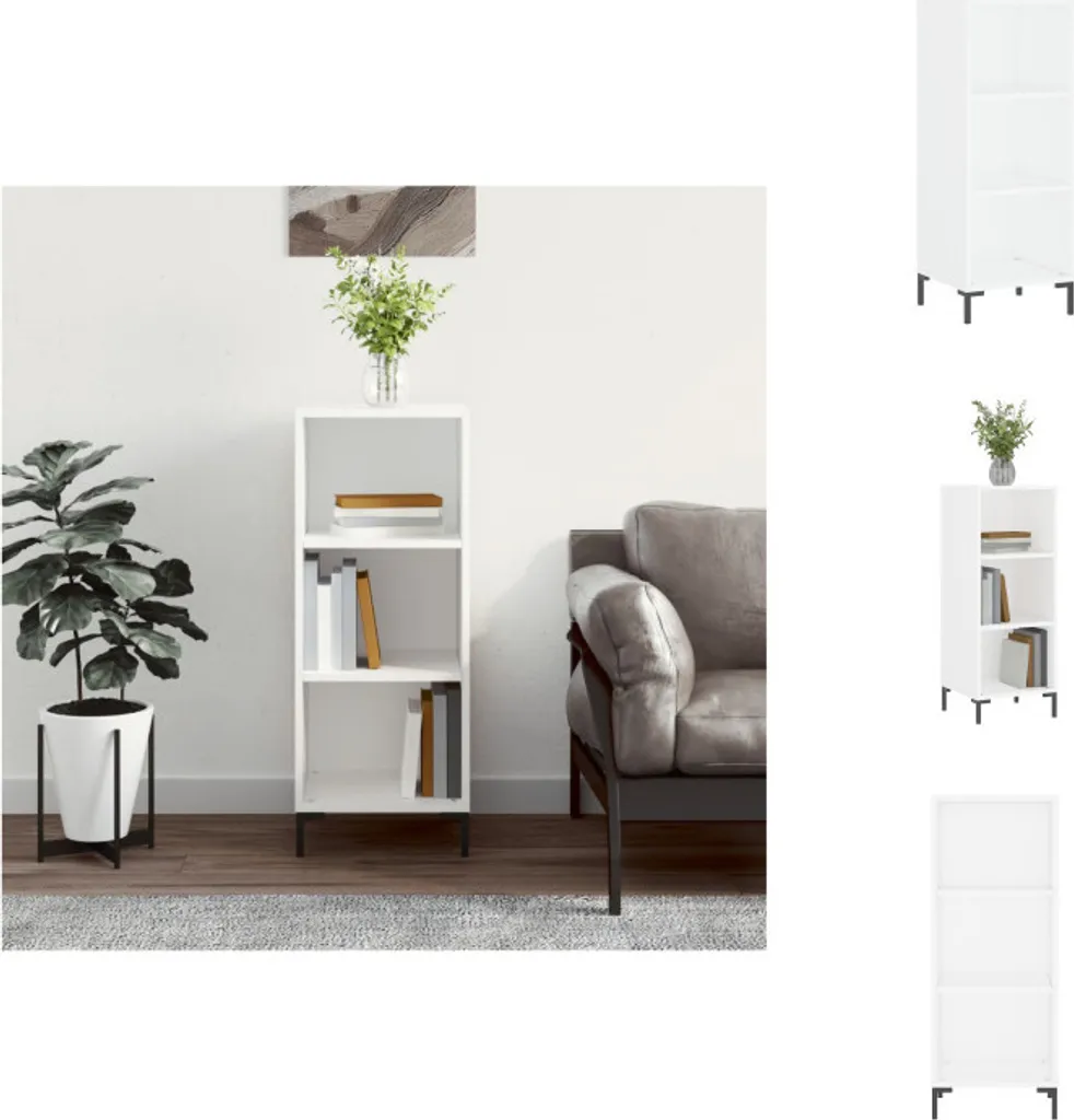 Mobile Archivio Bianco vidaXL 90 cm | Credenza Ufficio e Studio Slim