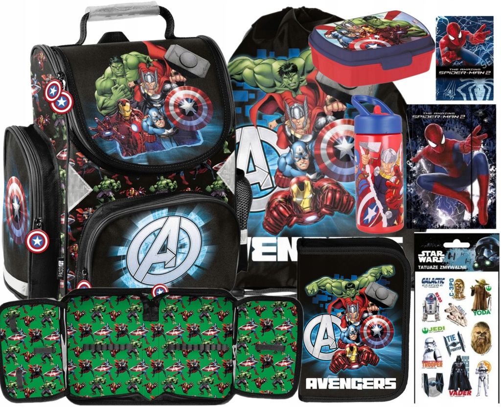 8tlg AVENGERS Schulranzen set Ranzen Schulrucksack rucksack Produktbild 