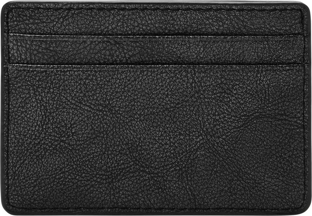 Fossil Steven Card Case Black - Portacarte Uomo in Pelle Nera Originale
