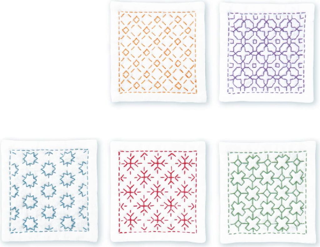 Olympus Hitomezashi Sashiko Stickpackung "Untersetzer weiß Produktbild 