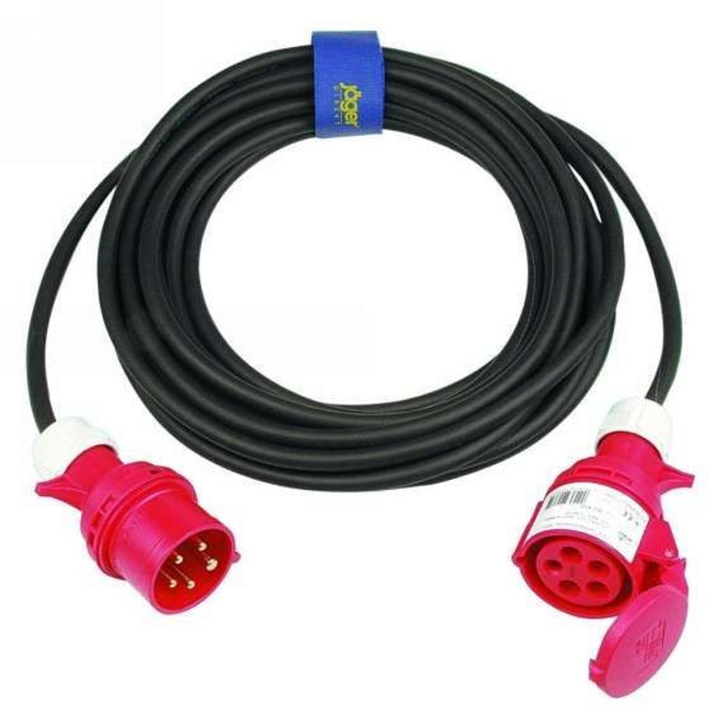SIROX CEE-Verlängerung IP44 sw L.10m 5x4mm2 H07RN-F 5polig 32A 400V 6h