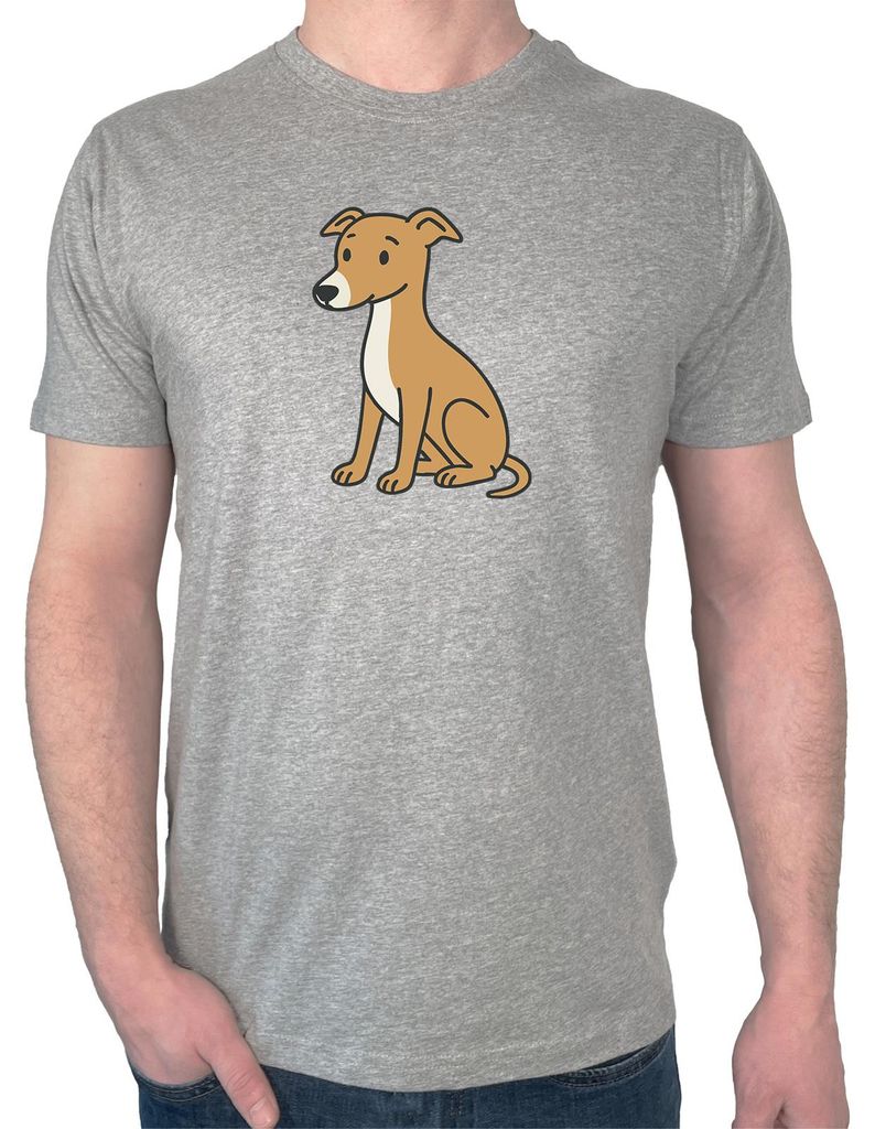 Huuraa Herren T-Shirt Whippet Comic Whippi 3XL Sport Grey Bio Baumwolle Fairtrade Herrenshirt Geschenkidee