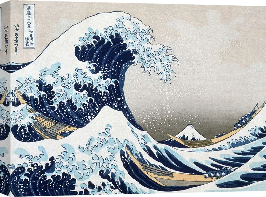 Toile Kanagawa Hokusai 80x60 cm - Habillez un mur vide avec l'art japonais