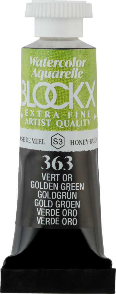 Blockx 3x Aquarellfarbe, Goldgrün - Tube 5ml - Grüngold 43363BXC