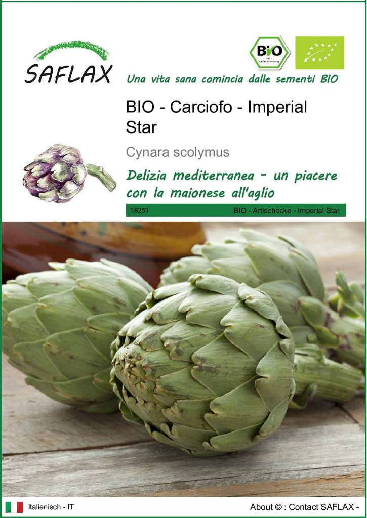 SAFLAX  -- Carciofo - Imperial Star - 5 semi - Cynara Immagine del prodotto 