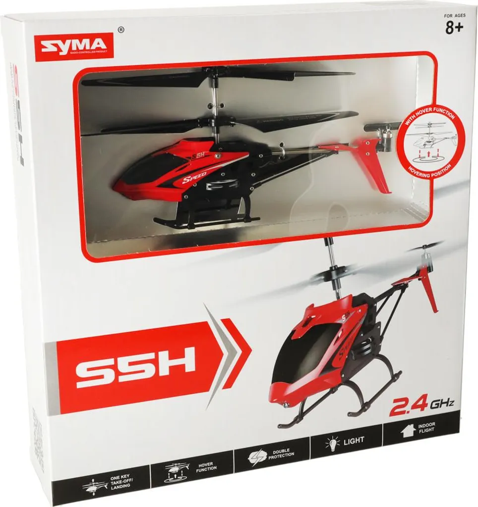 SYMA S5H Hélicoptère Télécommandé Rouge avec Décollage à une Touche