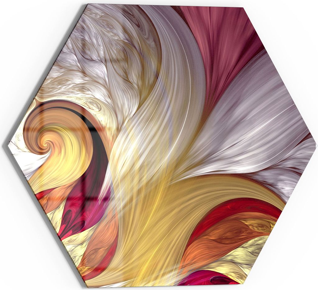 DEQORI Glasbild Echtglas 55x48 cm 'Dynamisches Farbmuster' Wandbild Bild modern Deko