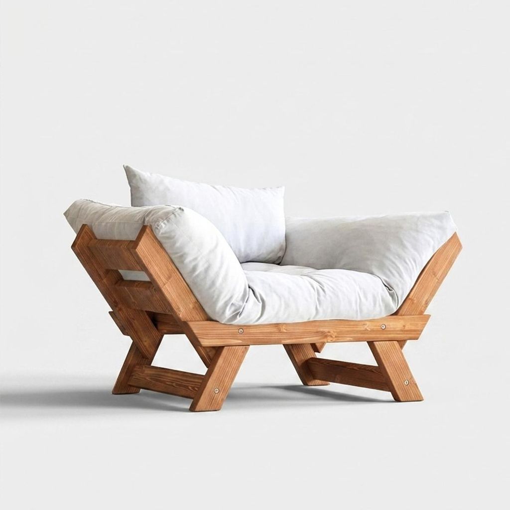 Elara Holzrahmen-Schlafsofa mit wasserabweisender Leinenbezug - Weiß