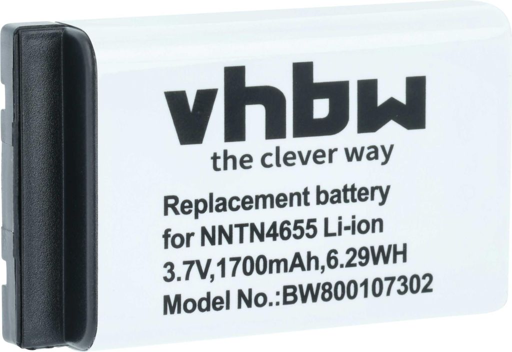 vhbw Akku kompatibel mit Motorola DTR2450, DTR2430, MTH500, MTH650, MTH800 Funkgerät, Walkie Talkie (1700 mAh, 3,7 V, Li-Ion)