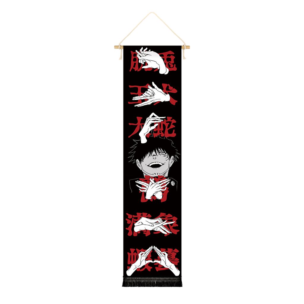 Hochwertiges Jujutsu Kaisen Rollbild aus Stoff | Kakemono Produktbild 