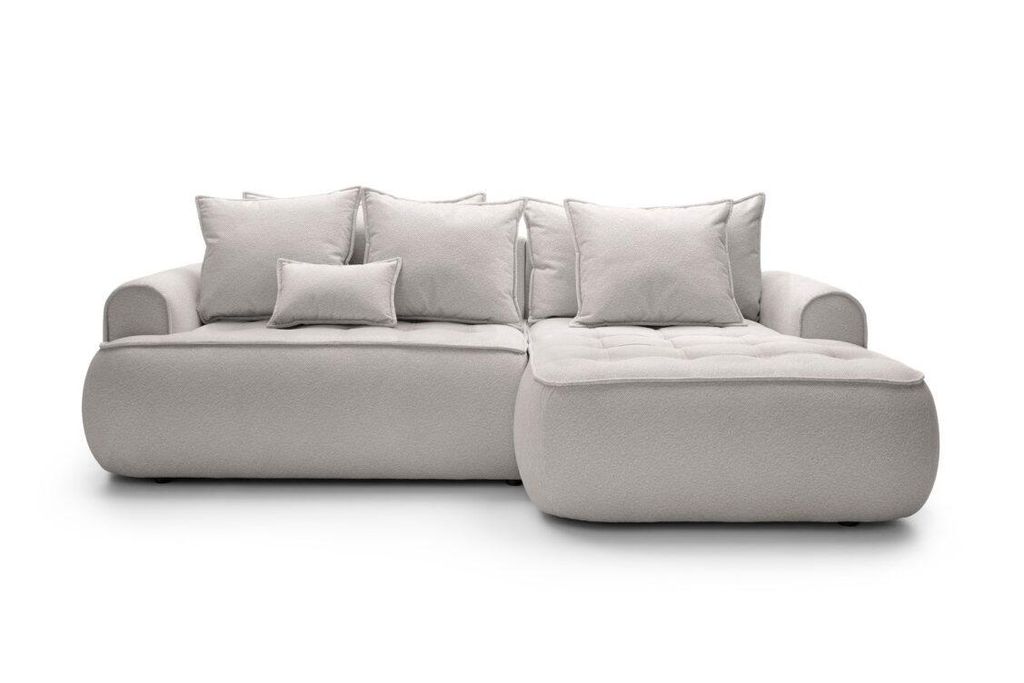 Modernes Ecksofa mit Schlaffunktion und Bettkasten Couch rechts ESHE - LEO 04