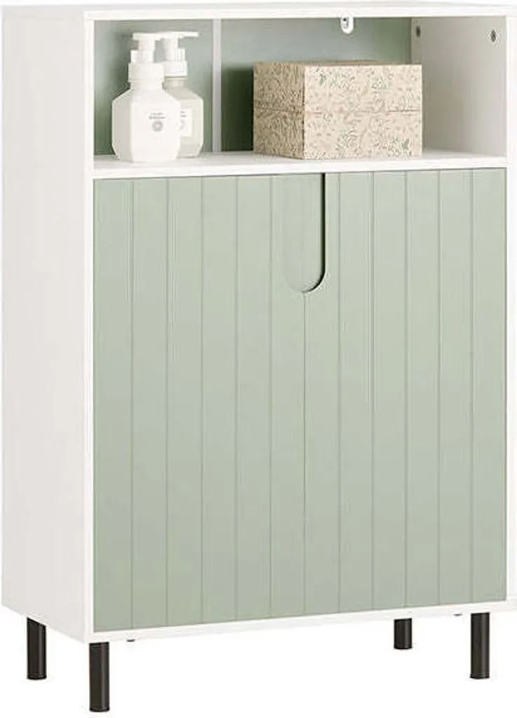 Meuble d'entrée et salle de bain 60cm Rootz - Étagère réglable blanc