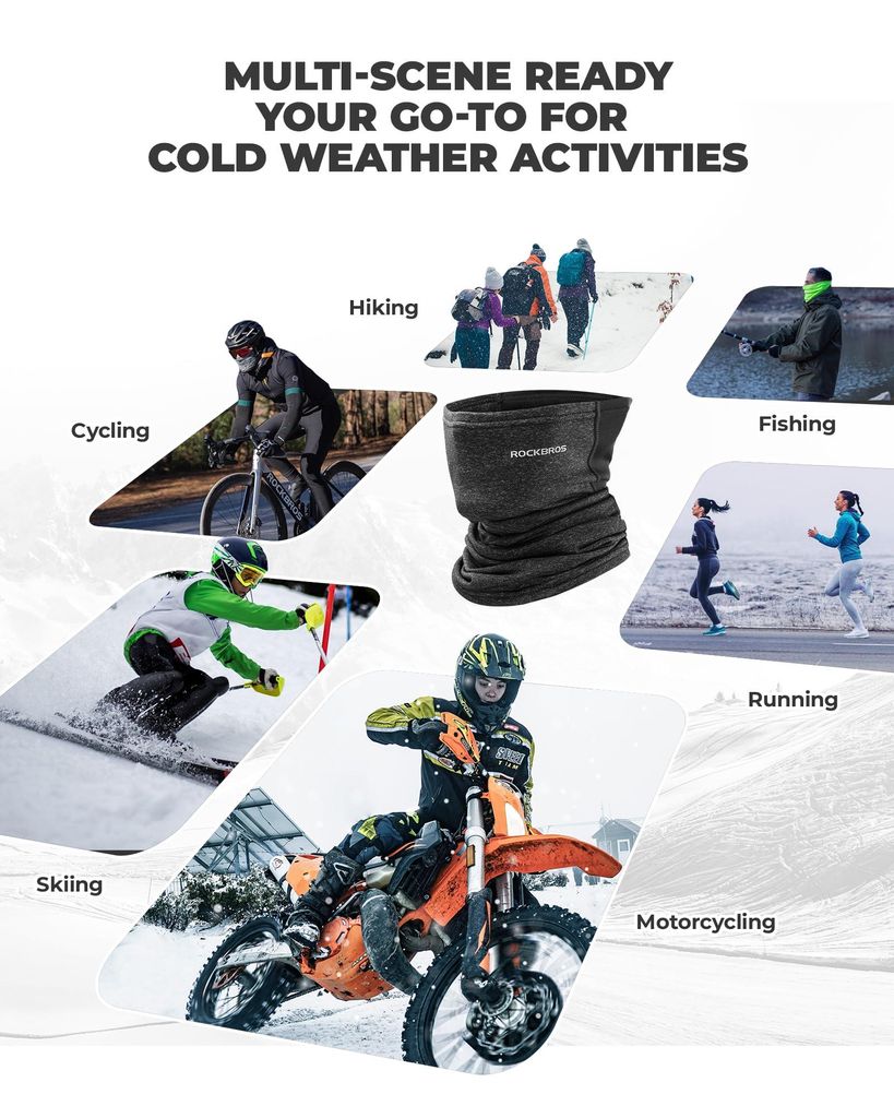 Scaldacollo Estivo Moto 6 Bandane Multifunzionali Per Sport - Scaldacollo, Maschera Antivento Per Moto, Ciclismo, Pesca Buff Poliestere Elastan