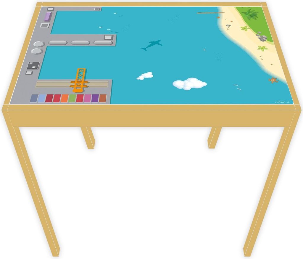 nikima - Spielfolie/ Möbelfolie für IKEA LÄTT Spieltisch Hafen Wasserwelt Aufkleber Kinderzimmer (Möbel nicht inklusive)