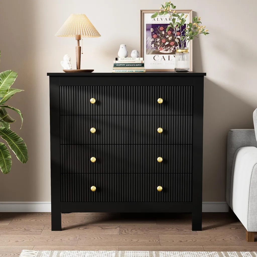Petit buffet de salon noir pour optimiser l'espace de rangement - 2