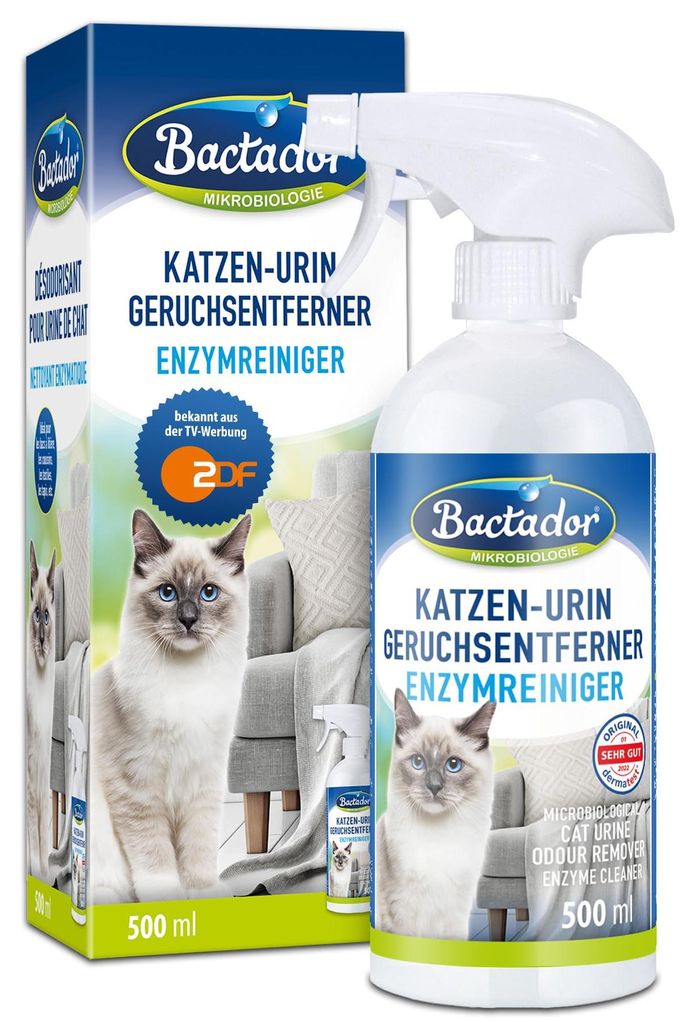Bactador Enzymreiniger Katzenurin Spray 500ml - Katzenurin Produktbild 