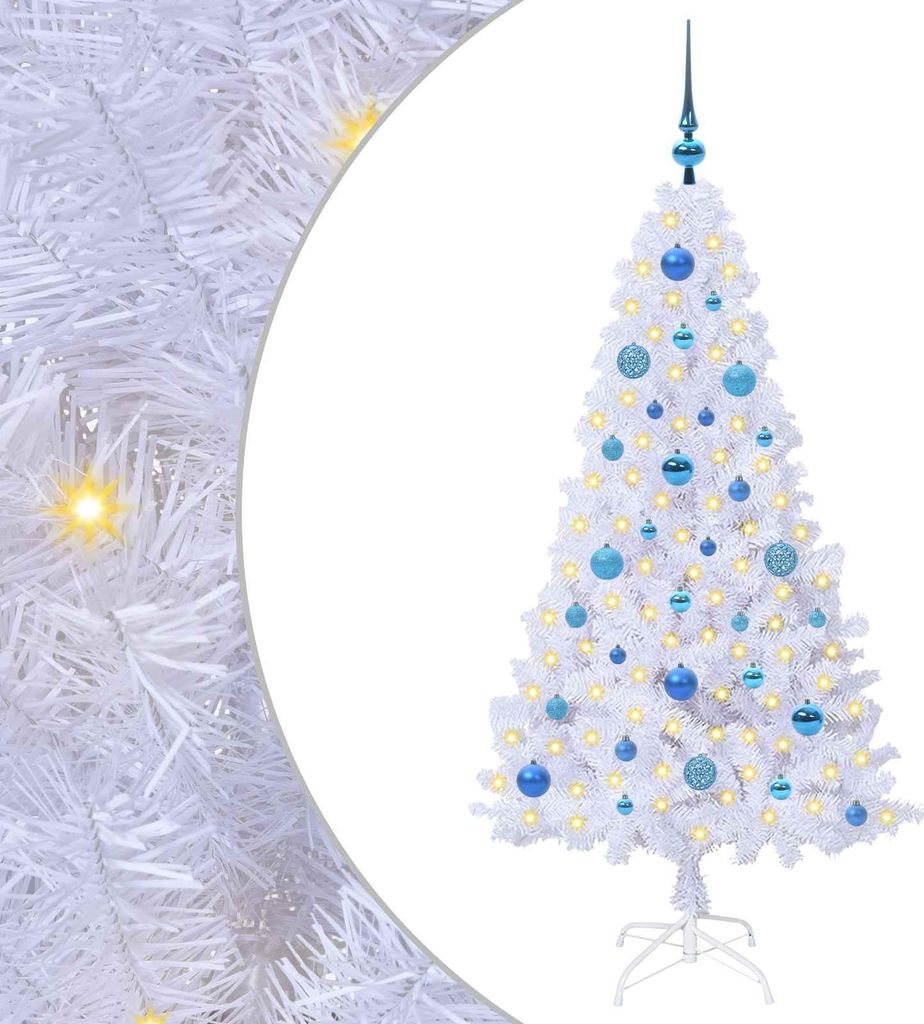 Künstlicher Weihnachtsbaum Weiß 150 cm PVC und Stahl