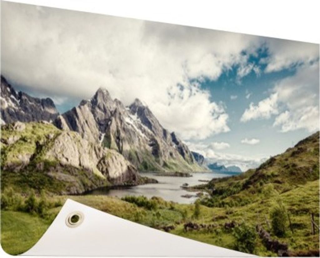 MuchoWow 160x80 cm Outdoor-Poster Gartendeko Sichtschutz Garten Poster für den Garten Berggebiet